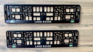 2x Land Rover UV PRINT Car Number Plate Surrounds Holders Frames *Authentic* - Picture 1 of 2