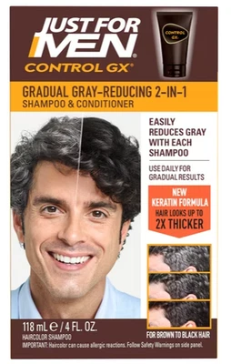 Just For Men Control GX Gradual Gray Reduction 2-in-1 Shampoo Plus Conditioner 4 - Image 1 of 4