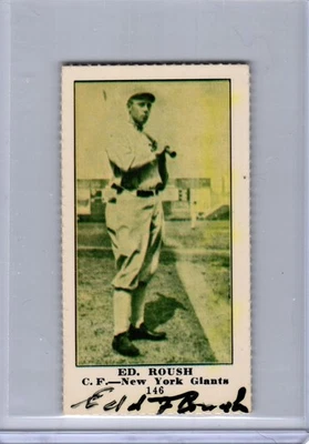 Edd Rousch 1916 Famous Barr Dover Reprint Signed TWICE Beckett BAS BU86424 HOF - Image 1 of 3