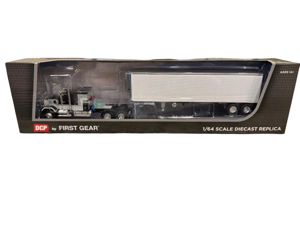 DCP Black GMC General 60" Flat Top Sleeper & 40' Reefer Trailer 1/64 60-1923 - Image 1 of 1
