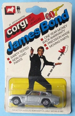 CORGI JUNIORS - SILVER ASTON MARTIN 40 - ROGER MOORE as JAMES BOND - MOC - Image 1 of 4