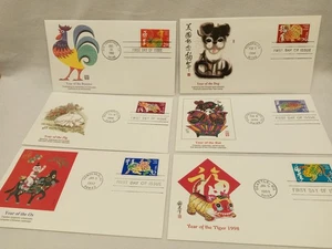 US First Day Issue Covers - 6 Covers 1992-98 CHINESE YEAR OF (FDC265) - Picture 1 of 1