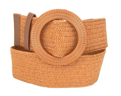 Ella Jonte Stretchgürtel beige braun Boho Flechtgürtel Bastoptik 75-95 cm Gürtel - Bild 1 von 4
