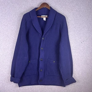 Duluth Strickjacke Herren XL dunkelblau Taschen Schalkragen Knopfleiste bequem Freizeit - Bild 1 von 10