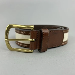 Marks Spencer Canvas Lederbesatz klassischer Country DressBelt Größe 36" lange Länge - Bild 1 von 11
