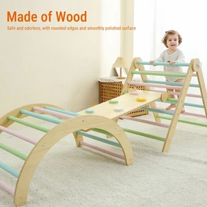 Rampa ad arco in legno scala arrampicata giocattoli per bambini 1-3 anni - Foto 1 di 10