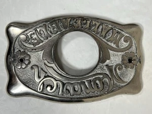 Estufa de hierro fundido maleable Monarch puerta horno placa de níquel antigua - Imagen 1 de 4