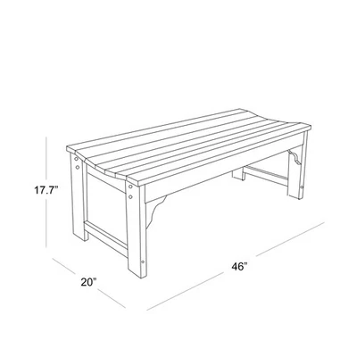 Laguna Hdpe All Weather Outdoor Patio 48" Bench - Image 1 of 4