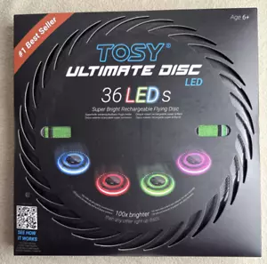TOSY 36 LED Flying Disc HIGH Bright Smart Auto Light Up Rechargeable Waterproof - Picture 1 of 6
