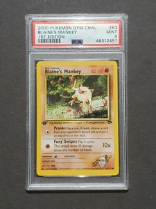 PSA 9 1A EDICIÓN BLAINE'S MANKEY 63/132 GYM CHALLENGE - COMO NUEVO - Imagen 1 de 2