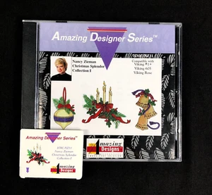 Christmas Splendor Embroidery Designs Card for Husqvarna Viking Machines - Picture 1 of 9