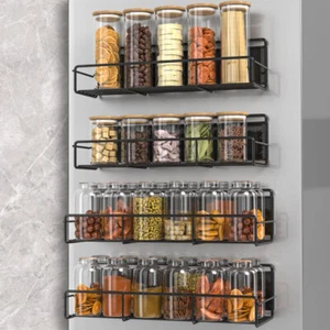 4 Pcs Magnetic Fridge Racks Spice Storage Rack Kitchen Storage Rack Magnetic - Picture 1 of 11