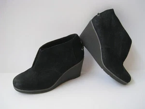 SPERRY TOP SIDER BLACK SUEDE LEATHER 3" WEDGE BOOTIE WOMEN'S SIZE US 7 HOT - Picture 1 of 10
