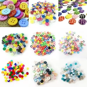 100PCS Mixed Button Sets Resin Clothing Crafts Scrapbooking - Foto 1 di 10