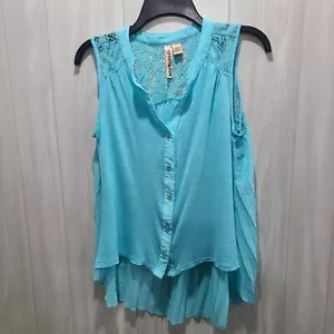 Lidschatten ärmelloses Top Bluse Gr. M blau IJR40SAEV Freizeit Club Ausgehen - Bild 1 von 9