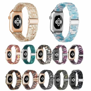 Apple Watch Band Tortoise Shell Resin Watch Band Strap Bracelet 10 9 8 7 6 5 4 3 - Picture 1 of 32