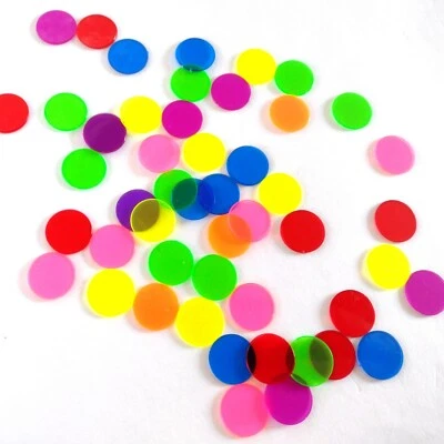 50 Transparent Counters 15mm Tiddlywinks Tokens Markers Tabletop Board Games - Image 1 of 4