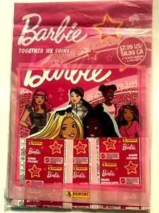BARBIE TOGETHER WE SHINE, PANINI STICKER ALBUM + 5 PACKETS, ORIGINAL PACKING - Picture 1 of 7