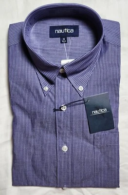 Nautica Dress shirt Size 16 / 32-33 Button Down Long Sleeve Blue Striped - Image 1 of 4