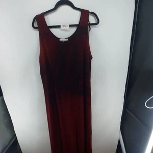 Vintage Ronni Nicole Dress By Ouida Size 18W burgundy stretch sleeveless - Picture 1 of 10