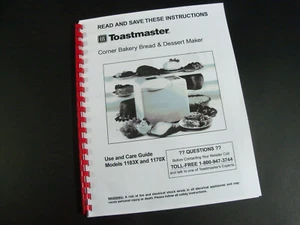 Toastmaster Bread Machine Manual Model 1196 - Picture 1 of 3