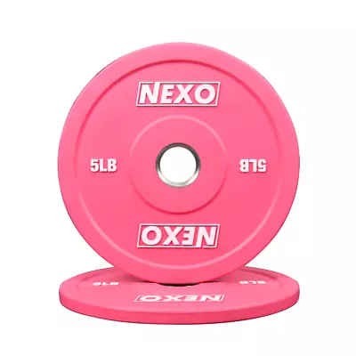 Par de placas de parachoques de goma rosa NEXO 5LB - Acabado mate premium 2x placas rosadas de 5 lb Foto 1 de 4