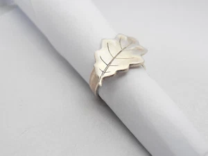 Oak: 925 Silver Ring With Leaf Symbol Of Strength And Justice - Picture 1 of 4