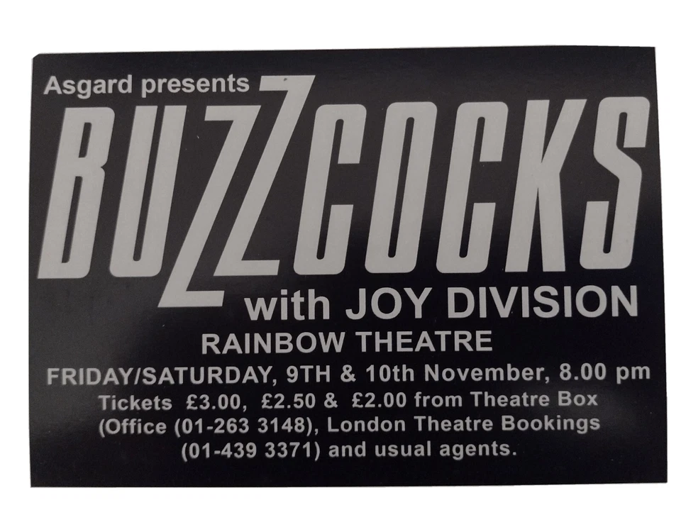 Joy Division Postcard Repro Nov 1979 Gig Poster - Image 1 of 1