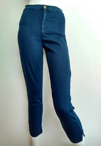 Vaqueros ajustados AMERICAN APPAREL talla S --USADOS UNA VEZ-- lavado oscuro cintura alta recortados - Imagen 1 de 7