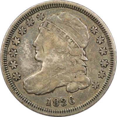 1836 Capped Bust Dime 10C, Very Fine VF - Image 1 of 2