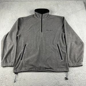Champion Fleece Jacket Mens Medium Gray 1/4 Zip Pullover Outdoor - Picture 1 of 13