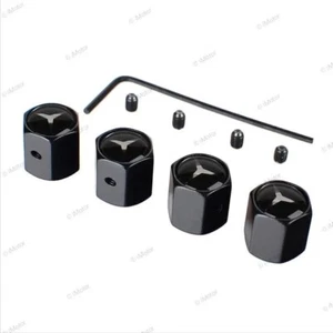 4 x TAPONES MERCEDES ANTIRROBO NEGROS VALVULA DE NEUMATICOS RUEDA LLANTA AMG - Picture 1 of 1