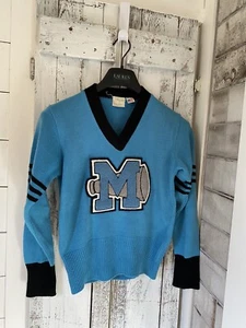 VTG 60’’s Cheerleader Sweater Logan Knitting Mills IL - Retro Cheer Patch Small - Picture 1 of 13