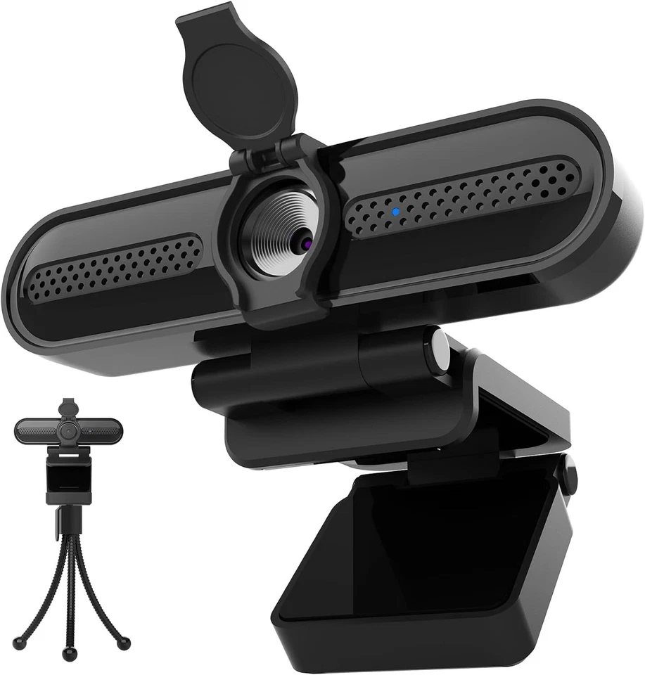 Webcam Kamera 4K mit Mikrofon und Stativ Privat für PC Computer Desktop B392 - Bild 1 von 4