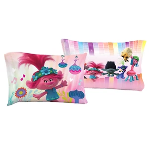 Nueva funda de almohada reversible Trolls estándar de 1 pieza para niños - 20 x 30 pulgadas - Imagen 1 de 2