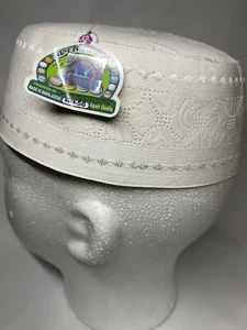 Islamic Muslim Hat Namaz Topi Kufi MEN Cap Off-white / Ivory size 56cm - Picture 1 of 8