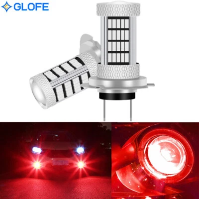 2X H7 LED Fog Driving Light Bulbs 4014 92SMD 12V High Power Bright DRL Pure Red - Image 1 of 4