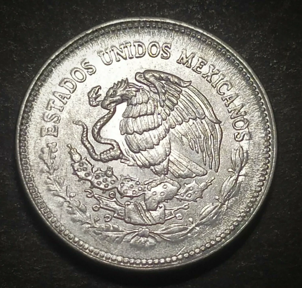 Die Break in Obv и Rev в Мексике 1986 $10 песо Идальго монета из нержавеющей стали - Изображение 1 из 4