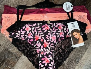 Daisy Fuentes ~ Womens Hipster Underwear Panties 3-Pair Polyester Blend (C) ~ L - Picture 1 of 4