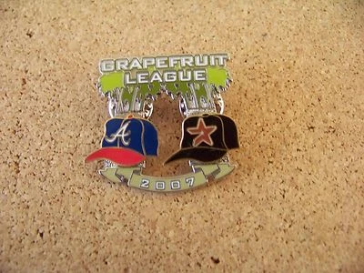 2007 Atlanta Braves vs Houston Astros Spring Training Grapefruit League pin - Image 1 of 3