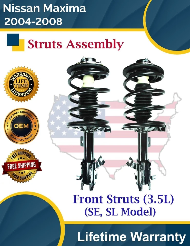 Puntales delanteros OE de alta calidad para Nissan Máxima 2004-2008 3,5 L garantía de por vida Foto 1 de 4
