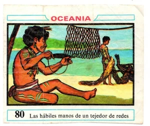 TEJEDOR DE REDES #80 CROMO OCEANIA 1968 DUNKIN  RECUPERADO DE ALBUM - Picture 1 of 2