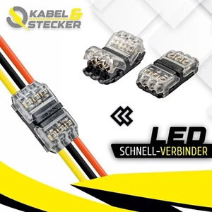 ★ 50x LED H-Leitungsverbinder Verbindung Kabelverbinder Audio Stecker 3-Polig ★ - Bild 1 von 2