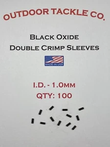 Manguitos de engarce dobles - Negro - Elige 1,0 mm 1,3 mm 1,6 mm 2,0 mm 2,4 mm Hecho en EE. UU. - Imagen 1 de 4