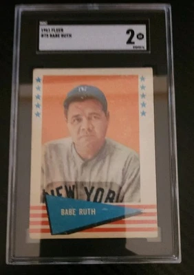 BABE RUTH...1961 FLEER...SGC 2.0 — 第 1/2 张图片