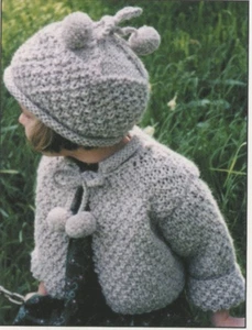 Monkey Suits Knitting Pattern 27 Instant Oatmeal Cropped Jacket Pillbox Hat 1-12 - Picture 1 of 3