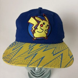 Pokemon Pikachu Snapback Hat Cap YOUTH Blue Lightning 2017 Licensed - Picture 1 of 11