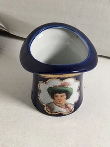 Royal Blue Medallion Germany Cobalt Blue- TOP HAT TOOTHPICK HOLDER  - Picture 1 of 12