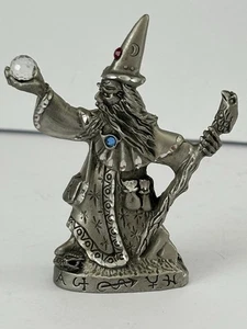 Meisterwerk feines Zinn Zauberer Sorserer mit Kristall - Bild 1 von 11