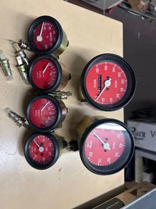 Smiths Red Face Guage Set Harley Davidson Touring Universal - Picture 1 of 4